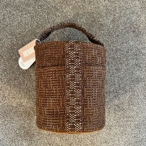 Hermes Saxo Handbag Woven Straw PM